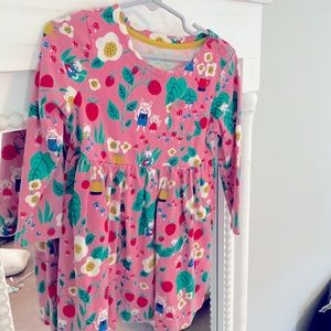 Mini Boden Floral Long Sleeve Dress 3-4Y